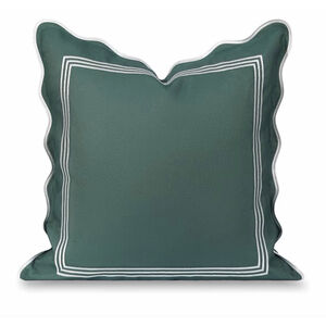 NEW Premium Coastal Grandmillennial Scalloped Indoor Outdoor Pillow Cover